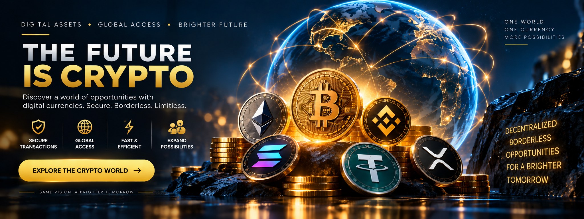 The Future is Crypto. Discover a world of opportunities with digital currencies. Secure. Borderless. Limitless. Explore the crypto world.